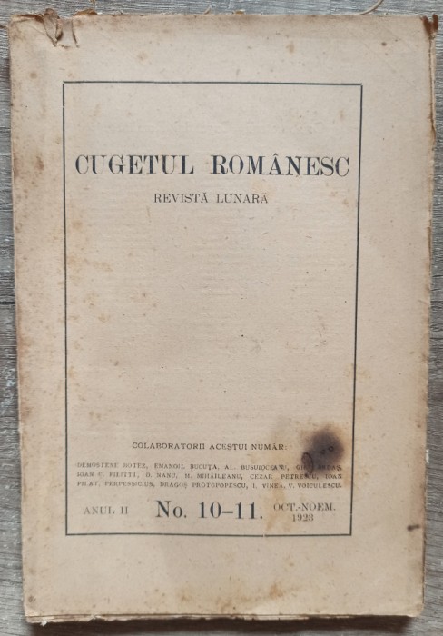 Cugetul romanesc// no. 10-11, Octombrie-Noiembrie 1923