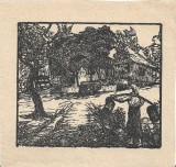 A3358N Gravură de &icirc;nceput de secol al XX-lea, artist rom&acirc;n