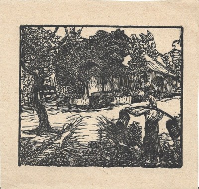 A3358N Gravură de &amp;icirc;nceput de secol al XX-lea, artist rom&amp;acirc;n foto
