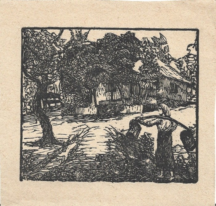 A3358N Gravură de &icirc;nceput de secol al XX-lea, artist rom&acirc;n