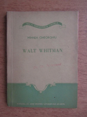 Mihnea Gheorghiu - Walt Whitman foto
