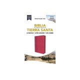 Biblia Reina-Valera 1960, Tierra Santa, Ultrafina Letra Grande, Leathersoft, Fuscia, Con Cierre