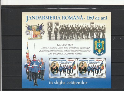 2010LP 1860 a JANDARMERIA ROMANA-160 ANI IN SLUJBA CETATENILOR BLOC MNH NEST foto
