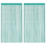 Cumpara ieftin Perdele sir 2 buc Turcoaz 140x250 cm
