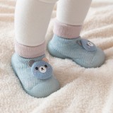 Mocasini bleu cu talpa antiderapanta - Ursulet (Marime Disponibila: Marimea 26)