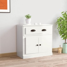 vidaXL Servantă, alb extralucios, 70x35,5x67,5 cm, lemn prelucrat