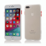Husa Vetter pentru iPhone 8 Plus, 7 Plus, Clip-On Hybrid Protection, Shockproof Soft Edge and Rigid Matte Back Cover, Transparent
