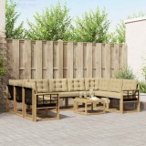 vidaXL Set de canapele de exterior cu pernă 10 pcs Alb și Bej 3389891