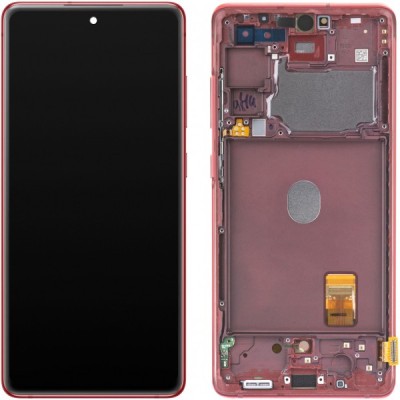Display cu Touchscreen Samsung Galaxy S20 FE 5G G781, cu Rama, Rosu, Service Pack GH82-24214E foto