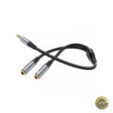 Adaptor Audio 3.5mm - 2 x 3.5mm HOCO UPA21-2 0.25m Negru