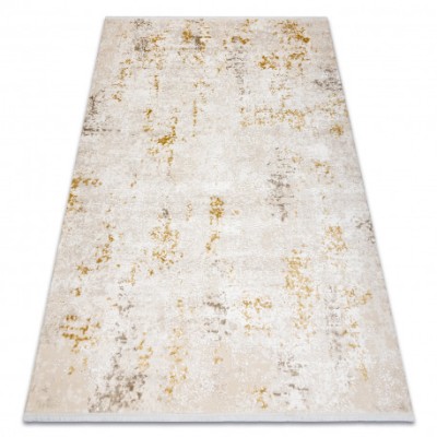 Covor modern DUKE 51546 crem / auriu - Vintage, structurat, foarte moale, franjuri, 280x370 cm foto