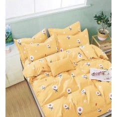 Lenjerie de pat pentru o persoana cu husa de perna dreptunghiulara, Itaca, bumbac mercerizat, multicolor