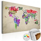 Cumpara ieftin Tablou din plută - Global Tourn&eacute;e (EN) [Cork Map] 90x60 cm