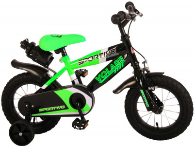 Bicicleta pentru baieti Volare Sportivo, 12 inch, culoare verde neon / negru, fr PB Cod:2030 foto