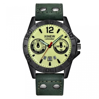 Ceas barbatesc Xinew green calendar foto