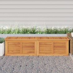 vidaXL Ladă depozitare grădină cu geantă, 200x50x55 cm, lemn masiv tec 363274