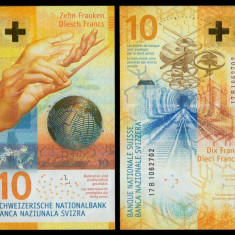 ELVETIA █ bancnota █ 10 Franken █ 2017 █ P-75e Studer Zurbrügg █ UNC necirculata