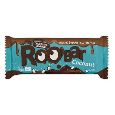 Baton cu Cocos Invelit in Ciocolata Fara Gluten Bio 30 grame Roobar foto