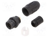 Conector circular HR30 push-pull HIROSE 2A aurit, mufă 6 pini