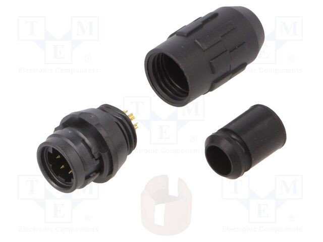 Conector circular HR30 push-pull HIROSE 2A aurit, mufă 6 pini