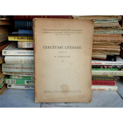 Cercetari literare volumul V , N. Cartojan , 1943 foto