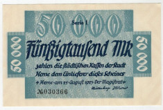 Bancnote rare Germania - 50 000 Marci 1923 foto