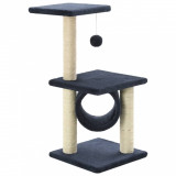 Cumpara ieftin Ansamblu pisici, stalpi din funie sisal, bleumarin, 65 cm