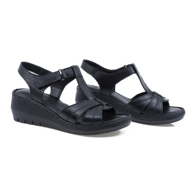 Sandale dama, Caspian, Cas-1006-1613, Casual, Piele naturala, Negru foto