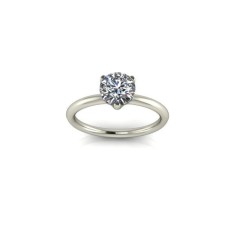 Inel de logodnă din aur alb de 14k, decorat cu piatră de zirconiu - 51