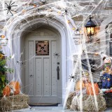 Set panza si 30 paianjeni pentru Halloween Aiweomi, plastic, alb/negru