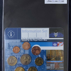 Olanda 2001 - Set complet de euro bancar de la 1 cent la 2 euro - 8 monede