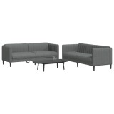 VidaXL Set de canapele, 2 piese, gri &icirc;nchis, material textil