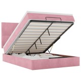 Cumpara ieftin Cadru de pat otoman cu saltele Roz 140x190cm catifea