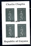 Guyana 1994 - Charlie Chaplin, KLB neuzat, silver foil SPECIMEN
