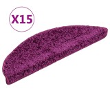 Cumpara ieftin Covorase scari, 15 buc., 56x17x3 cm, violet, semirotunde