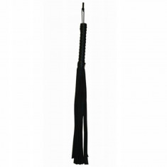 Bici din piele - S&amp;amp;M Black Faux Leather Flogger din piele neagră