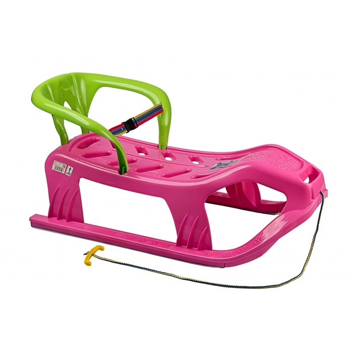 Sanie copii Marmat Snow Star Z cu spatar - Roz
