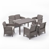Venus IV 6 seater set de mobilier de grădină cappuccino