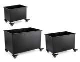 Cumpara ieftin Set 3 suporturi ghivece flori otel negru Haik 32x22x27h; 42x27x32h; 52x32x37h