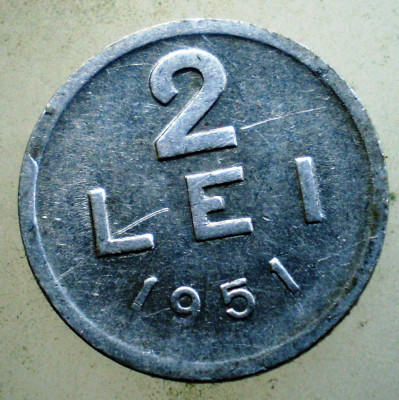 1.863 ROMANIA RPR 2 LEI 1951 foto