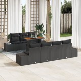 Gossi set de canapele de 8 piese cu perne ratan poliratan negru