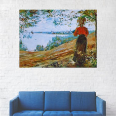 Tablou Canvas, Peisaj Fata Pe Lac - 40 x 50 cm foto