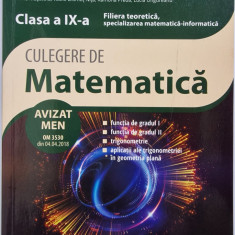 Culegere de matematica - Clasa a IX-a, Filiera teoretica: mate-info, Campion