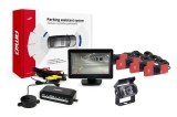 Kit senzori de parcare AMiO cu camera HD, ecran 4,3 inch si 4 senzori negri
