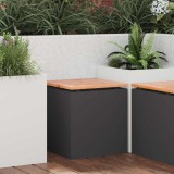 vidaXL Bancă de grădină Negru 40 x 40 x 43 cm Oțel 874912
