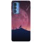 Husa compatibila cu Motorola G20 model Minimalistic wolf howling at moon, Silicon, TPU, Viceversa