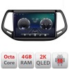 Navigatie Jeep Compass 2017 Manual C-732 Android Octa Core Ecran 2K QLED GPS 4G 4+32GB 360 KIT-732+EDT-E410-2K CarStore Technology