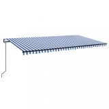Copertina automata cu senzor vant&amp;LED, albastru/alb, 600x300 cm