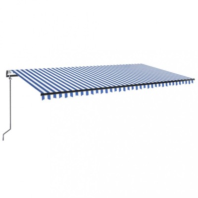 Copertina automata cu senzor vant&amp;amp;LED, albastru/alb, 600x300 cm foto