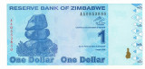 ZIMBABWE █ bancnota █ 1 Dollar █ 2009 █ P-92 █ Serie AA █ UNC █ necirculata
